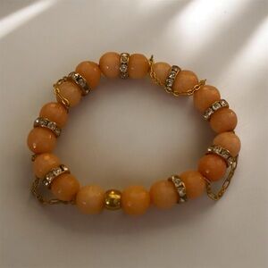 Orange and Gold Stretchy Bracelet